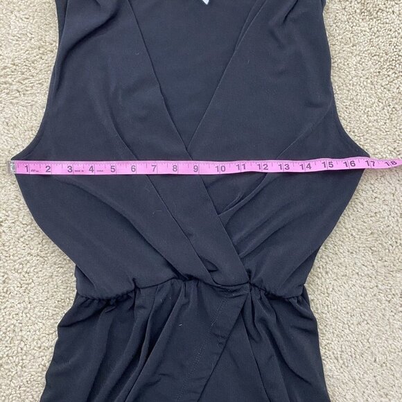 BCBGeneration Womens Romper Size S Black Sleeveless Polyester Blend Faux Wrap - Picture 5 of 9